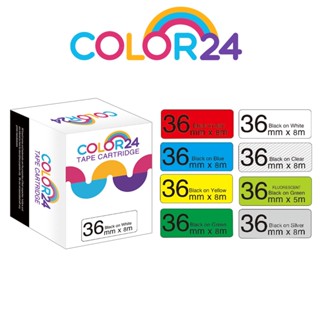 COLOR24 for Brother 36mm 防水護貝 相容副廠標籤帶 貼紙 PT-E550WVP PT-E300