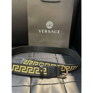 ☄️正品-現貨 Sammi小玲☄️VERSACE 凡賽斯 女神頭 帆布+皮革 皮帶💰原價9000