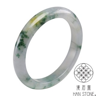 【漢石齋】天然翡翠A貨 手鐲玉鐲 冰種紫羅蘭飄花帶黃翡(手圍18.5/版寬10.9mm)