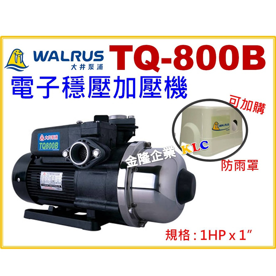 【天隆五金】(附發票)大井泵浦 TQ800B 1HP x1  抽水馬達 電子穩壓加壓馬達 加壓機 低噪音 TQ800B