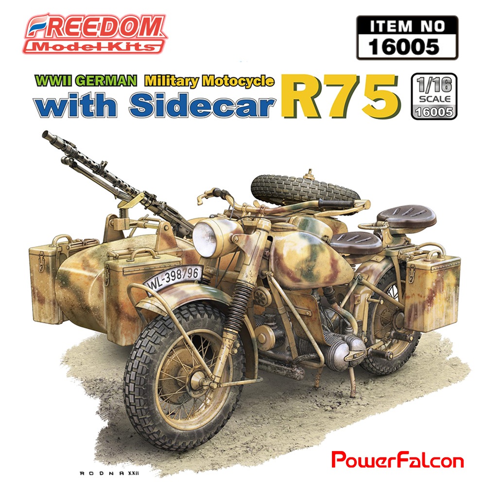 1/16 二戰德軍R75 含邊車(Freedom 16005)