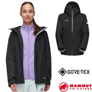【MAMMUT 長毛象】女 防風透氣 軟殼防水連帽外套 GORE-TEX 登山外套 風雨衣 夾克/黑 31440