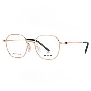 SEROVA 光學眼鏡 SP1259 (四色) 鈦金屬 多邊框 - 金橘眼鏡
