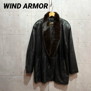 Wind Armor 小羊皮皮草排扣翻領大衣 長板外套夾克 皮衣
