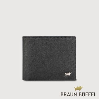【BRAUN BUFFEL】山系列 4卡零錢袋皮夾-黑色(德國小金牛台灣總代理)/BF398-315-BK