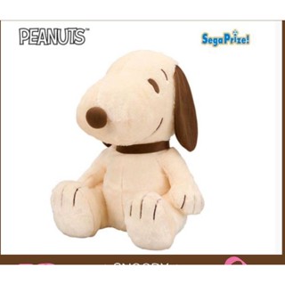日本代購 sega snoopy 史努比 景品 大型絨毛娃娃 玩偶 抱枕 禮物 棕色坐姿 42公分