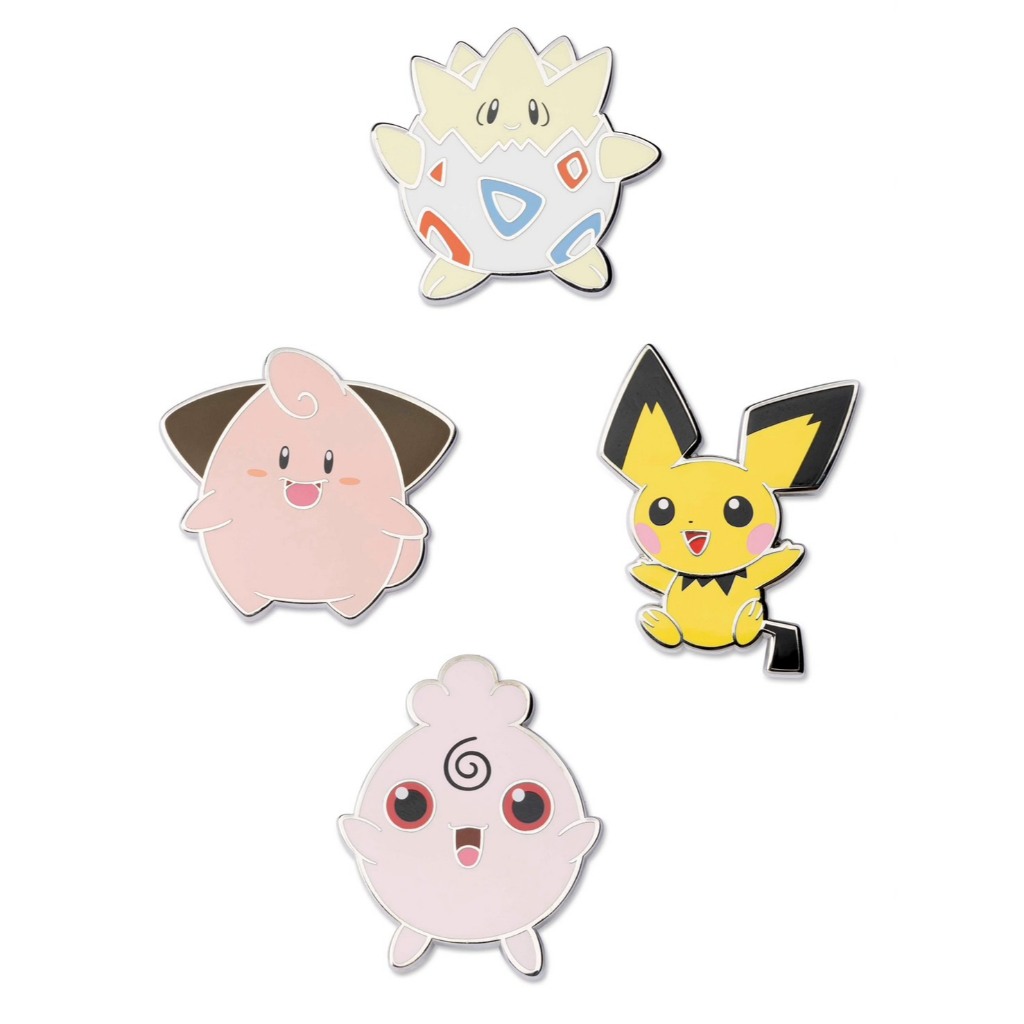 【小茉莉】美國代購Pokémon Center寶可夢中心限定商品-波克比 皮寶寶 寶寶丁 皮丘 別針 徽章