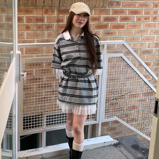 現貨【ZC MADE】Miu's baby 條紋情侶Polo上衣*2色(253280111)