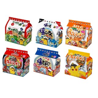 +爆買日本+ SANYO 三洋 札幌一番 寶可夢 5入拉麵 醬油/味噌/鹽味/鹽豚骨/旨辛風味 皮卡丘 泡麵 日本進口