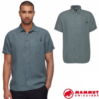 【MAMMUT 長毛象】男 透氣防曬混紡 短袖排汗襯衫 Alvra Summer 休閒上衣/地層灰藍 01580
