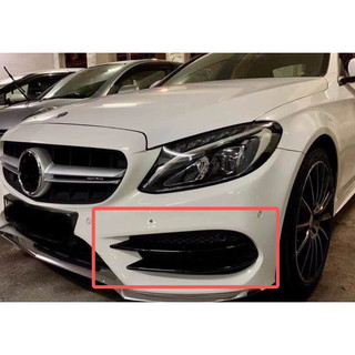 愛車迷 現貨 賓士 Benz C級 w205 c205 s205 卡扣式 碳纖維 前風刀 霧燈 飾條 通風網 卡夢