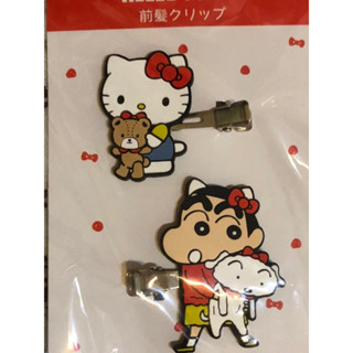 ~~凡爾賽生活精品~~全新日本進口可愛HELLO KITTY.蠟筆小新造型髮夾組