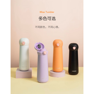 樂扣樂扣（LOCK&LOCK）喵喵彈跳保溫保冷杯 可愛不鏽剛保溫瓶黑色400mL