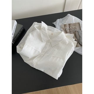 Jomi日韓 春夏高階感拼接刺繡純棉寬鬆顯瘦長袖襯衫*預購+現貨【AP02-LN3996】