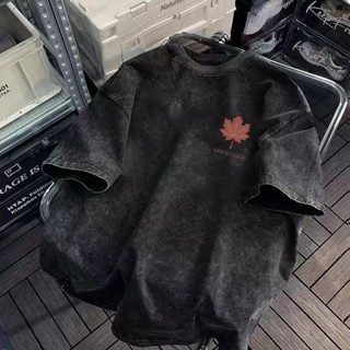 【風格家】美式 潮牌 水洗 T恤 男生 T恤 純棉 短袖 復古 水洗做舊短袖 小眾上衣男 短袖T恤 高街嘻哈 水洗t