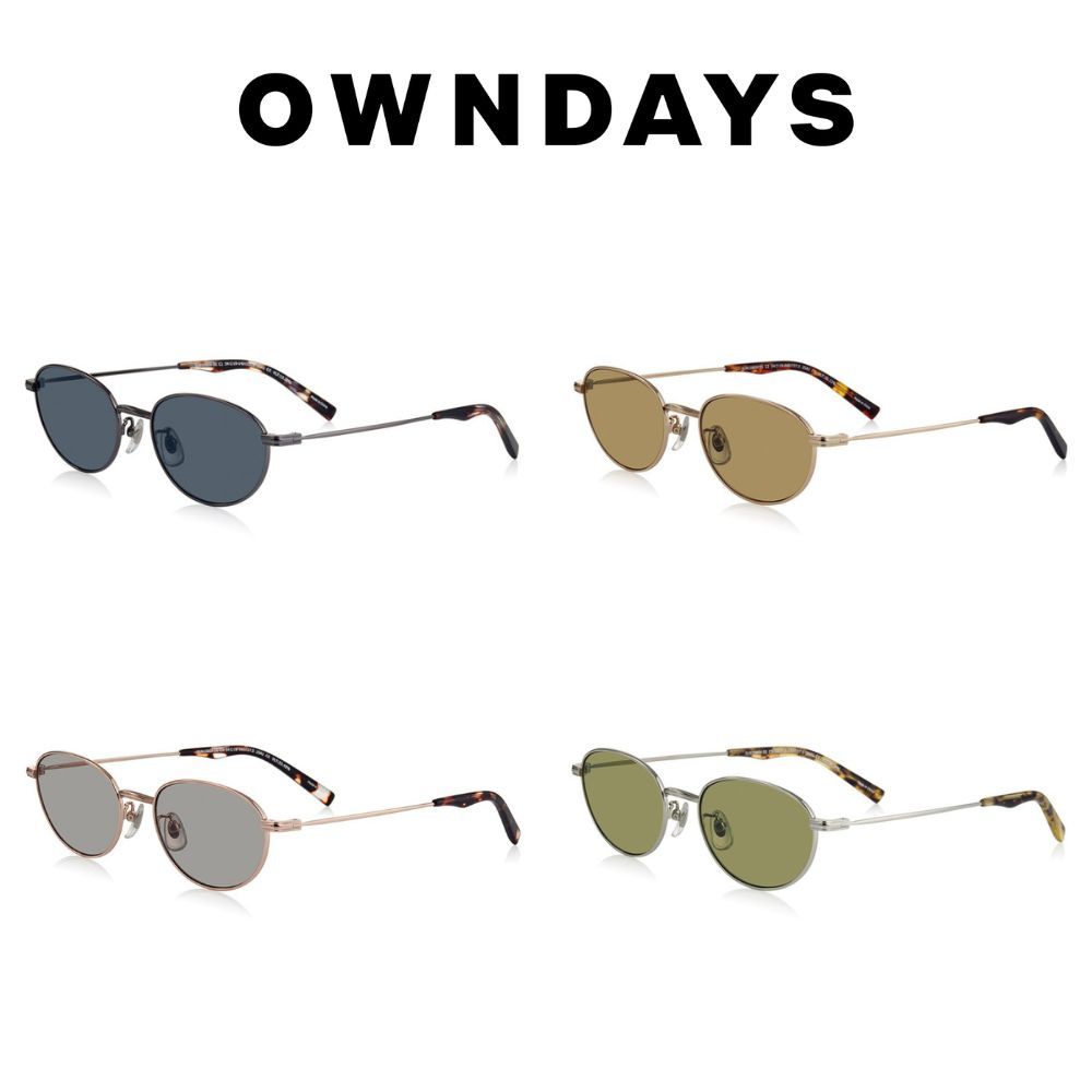 OWNDAYS 時尚橢圓金屬太陽眼鏡 SUN1080X-5S