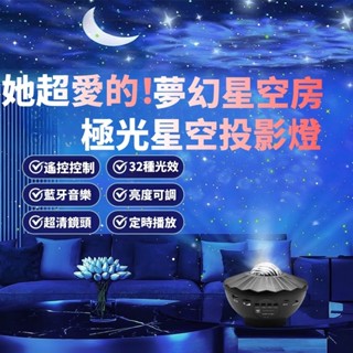 桃園出貨🔥免運 星空投影燈 小夜燈 星空燈 房間氣氛燈 助眠音樂星光燈 led夜燈 生日禮物 流動投影燈 房間氛圍燈