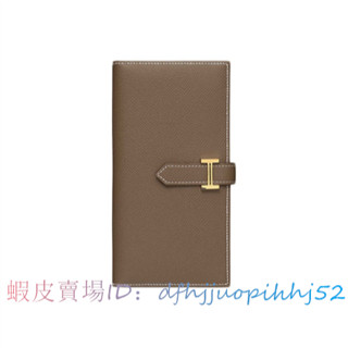 MIER❥免稅代購HERMES 愛馬仕 Bearn 金扣長夾 Epsom 牛皮 長款錢包 卡夾 錢包 H039785CC