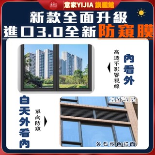 單向透視防窺膜 外看不見人 玻璃貼 透光不透明 防走光單透膜 窗戶貼紙 防曬隔熱膜 黑不透 高畫質防偷窺 玻璃貼紙 窗貼紙