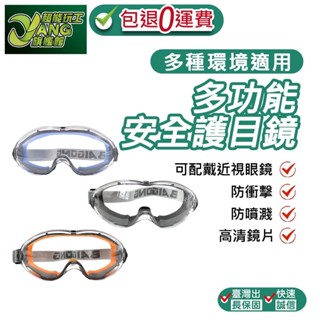 包退0費用 安全護目鏡 木工 研磨 工業用 防霧款 防飛沫 可併用眼鏡 防霧透氣工作鏡 工程工地施工 【超能旗艦】