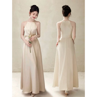 Fidressy✨8款 香檳金緞面禮服💕婚禮洋裝 伴娘禮服 輕婚紗 金色洋裝 婚紗 結婚登記 長禮服晚禮服 小禮服謝師宴
