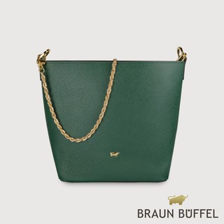 【BRAUN BUFFEL】莎蔻拉-A 水桶包-孔雀石綠(德國小金牛台灣總代理)/BF857-30-MC