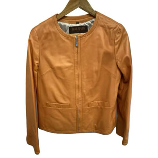 女款BALMAIN PARIS 小羊皮拉鍊夾克 皮衣外套