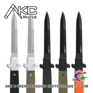 AKC - X-TREME SHADOW 滑蓋式側向彈簧工具刀 G10柄 / PVD黑刃D2鋼 / 石洗銀刃 - 詮國