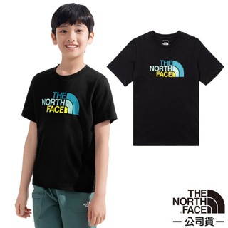 【美國 The North Face】兒童 男童 女童 圓領短袖排汗衣 運動T恤 運動休閒上衣 休閒衫/宇宙黑 8DCQ