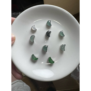 《pei nung私藏翡翠》天然翡翠.925銀潘朵拉.月亮潘朵拉.威綠飄花潘朵拉.月亮瓜料藍.綠.無封底.