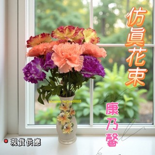康乃馨 模擬花束 乾燥花 人造花 假花 塑膠花束 假花束 桌花 拍攝道具 背景裝飾佈置 插花配件 園藝資材
