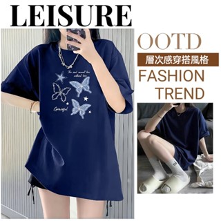 『臺灣出貨』100%純棉 女 短袖t恤 t-shirt 美式上衣 大尺碼 t恤 女生 長版 短袖 女生衣服 （142）