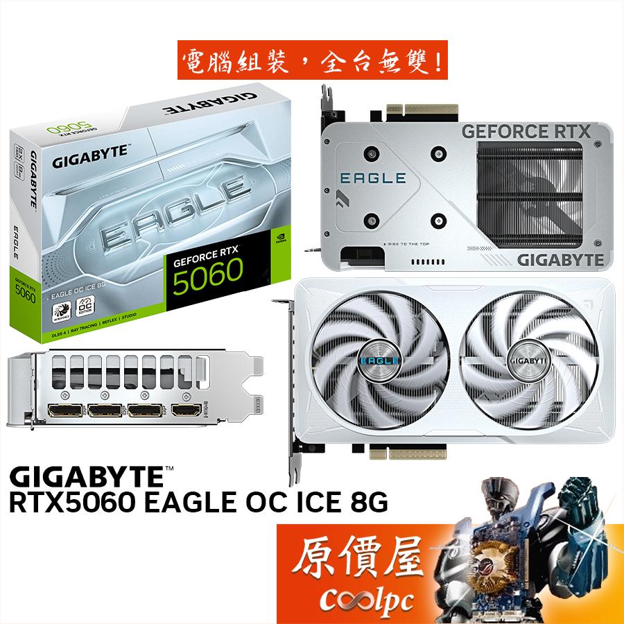 GIGABYTE技嘉 RTX5060 EAGLE OC ICE 8G 顯示卡【20.8 cm】原價屋