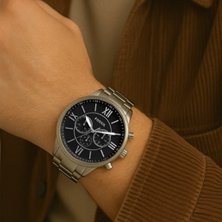 【WANgT】【FOSSIL】BQ1125IE 真三眼 計時 夜光指標 羅馬數字 不鏽鋼 石英錶