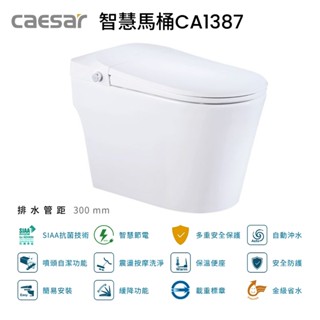 CAESAR 凱撒衛浴 CA1387 智慧馬桶 噴射虹吸龍捲式 自動掀蓋 免治馬桶座 電腦馬桶 高雄永興照明廚衛