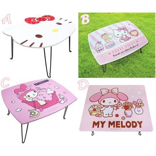 ♥小玫瑰日本精品♥ 現貨 Hello Kitty 美樂蒂 造型 方形 摺疊桌 和式桌 木製桌~8