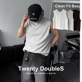 【20ss select】韓國 短版 無袖背心 素面 Clean Fit Boxy 挺版 百搭 健身 運動 背心男