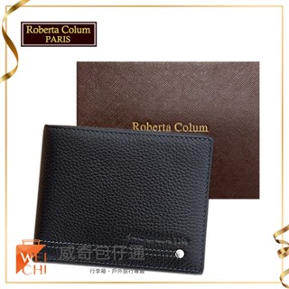【Roberta Colum諾貝達】男用專櫃皮夾 12卡片短夾(23157-1黑色)【威奇包仔通】