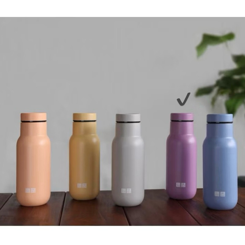 Uniqlo 保溫瓶 莫蘭迪色 不鏽鋼保溫瓶 紫色 360ml