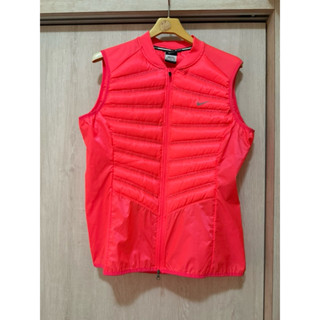 （（已售出勿下標）Nike Aeroloft 800 Vest 女款羽絨背心 螢光橘紅色XXL號（全新，吊牌已拆）