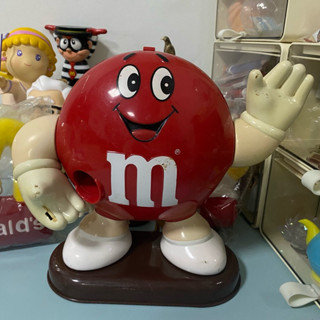 M&M’s巧克力圓形紅色糖果機mms 企業娃娃企業寶寶企業商標收藏早期懷舊復古柑仔店玩偶玩具大同寶寶存錢桶存錢筒