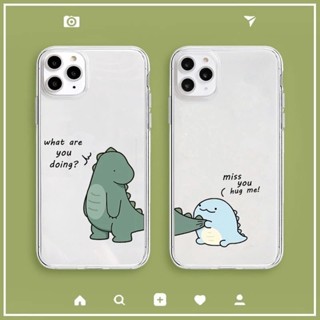 iphone 16E 16promax 16pro 16 15pro 14 13 12 11可愛小恐龍情侶款透明手機殼