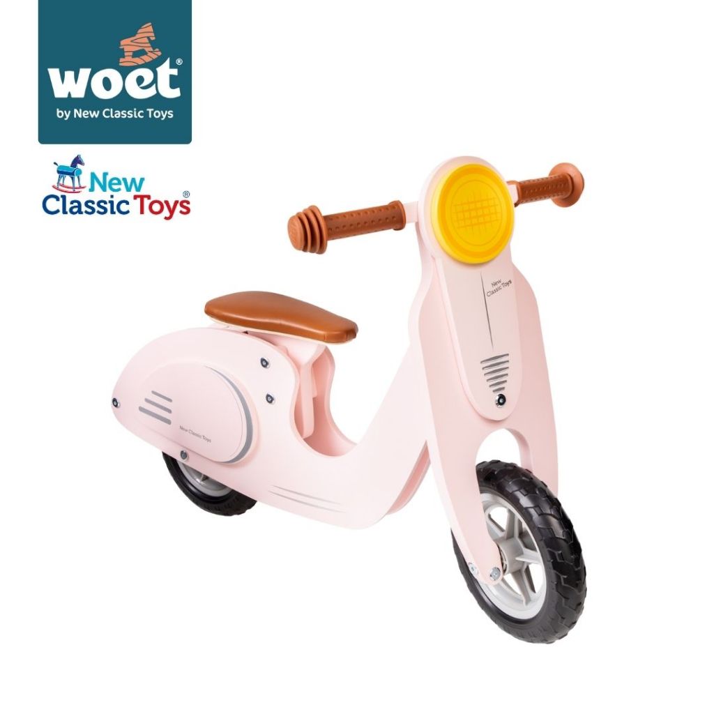 荷蘭New Classic Toys木製平衡滑步車/學步車 - 草莓牛奶 - 11431 幼兒滑步車 平衡車 滑步 木製