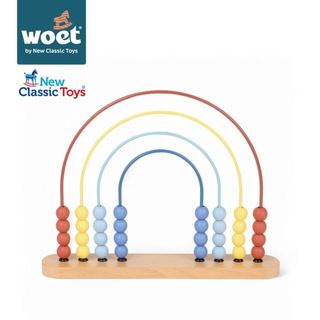 荷蘭New Classic Toys 幼兒木製算珠玩具-10573認知玩具/形狀認知學習/算珠玩具