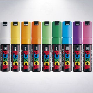 日本 三菱鉛筆 uni POSCA PC-8K Marker 太字平頭水性麥克筆: 標準色