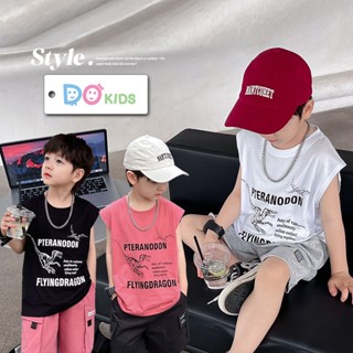 DO Kids童裝 臺灣現貨-韓版恐龍印花潮牌背心 男童裝 夏季新品 兒童 中小童 運動服 上衣 無袖 棉質