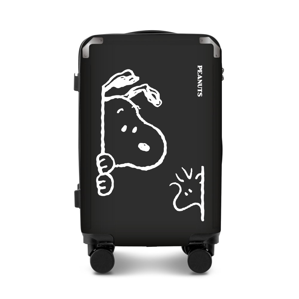 【SNOOPY史努比】20吋黑色行李箱 登機箱 旅行箱 拉桿箱