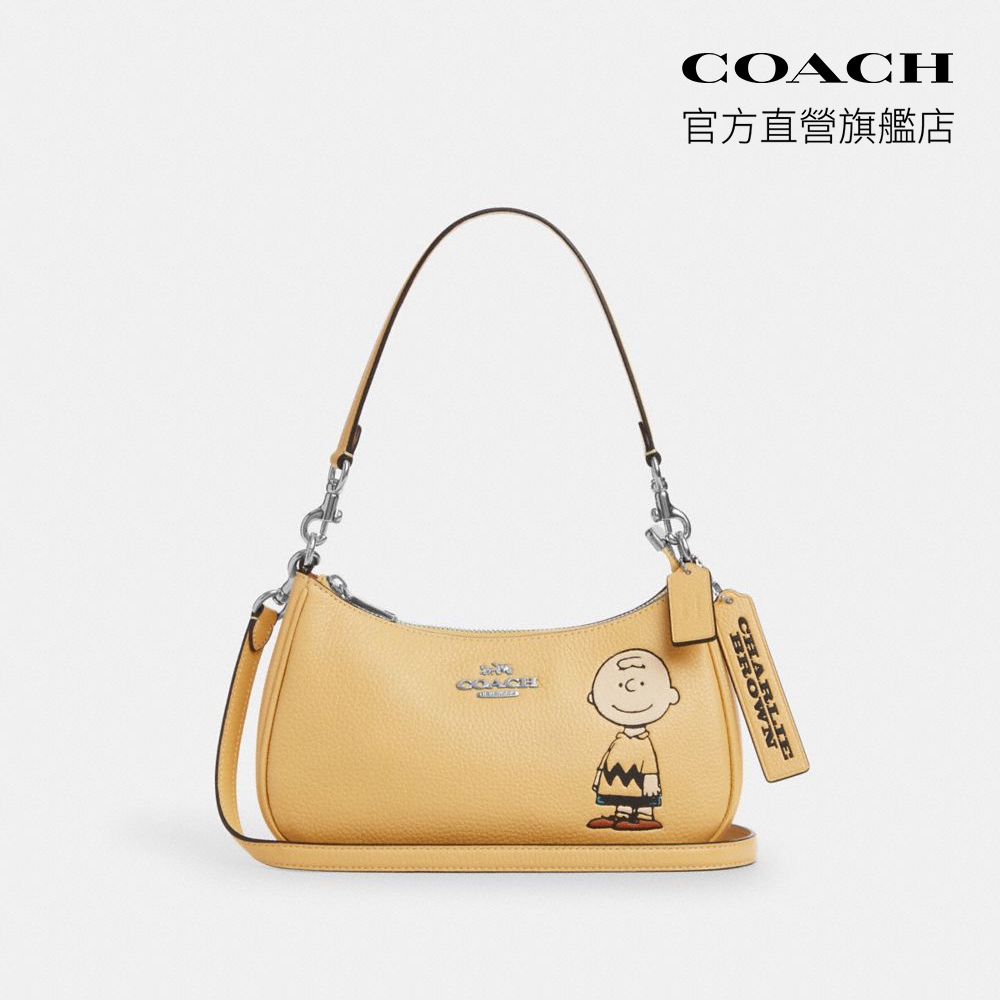 【COACH】COACH X PEANUTS TERI CHARLIE BROWN圖案單肩手袋｜官方直營