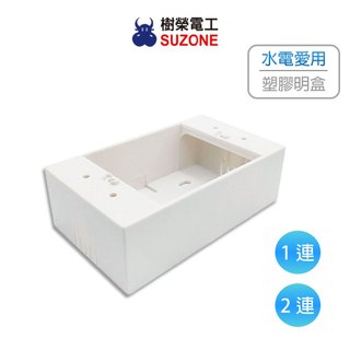 SUZONE 樹榮電工 一連明盒 明BOX 開關盒 插座盒 塑膠盒 接線盒 台灣製造 1P 面板用 一體成型 (含發票)