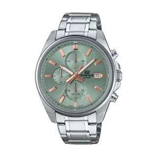 【CASIO 卡西歐】EDIFICE 現代運動風格 三眼計時錶款 淺綠 EFV-610DE-3A 43.8mm